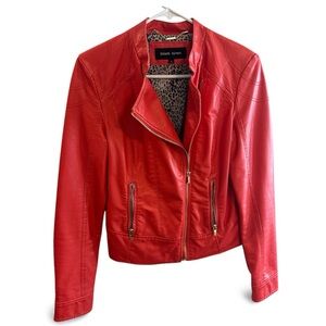 Small‎ Red Faux Leather Jacket - Black Rivet Cheetah interior